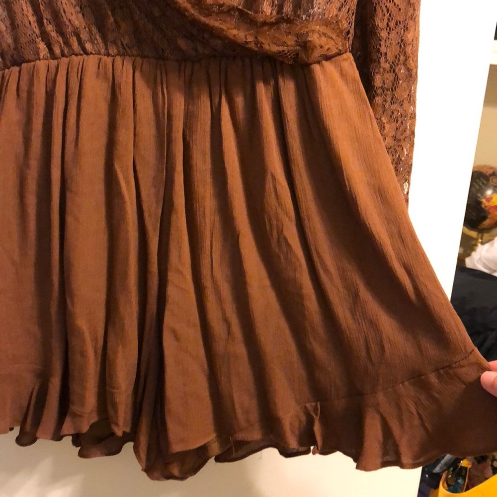 NWT Lace Brown Romper - Picture 3 of 5